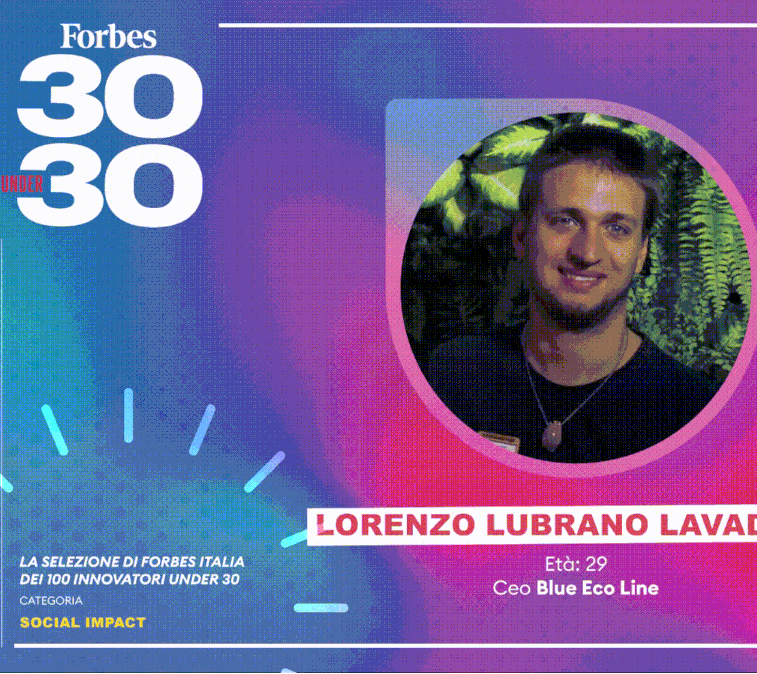 Il fondatore di Blue Eco Line, Lorenzo Lubrano, fra gli under 30 di Forbes Italia